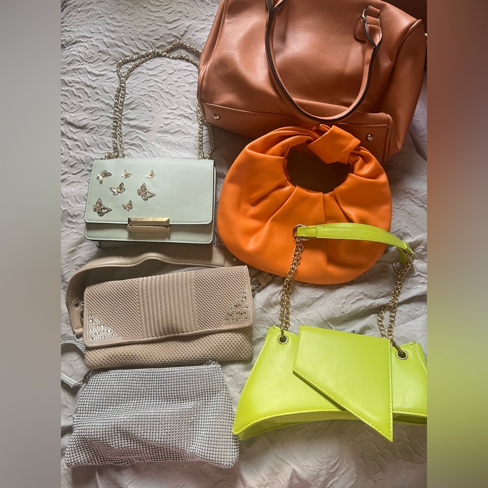6 Handbag Assortment - Aldo, Steve Madden, other